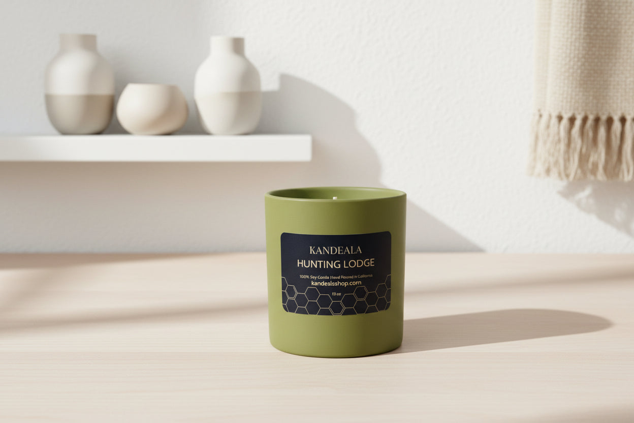Hunting Lodge Soy Candle - Rustic Woods & Lodge Atmosphere