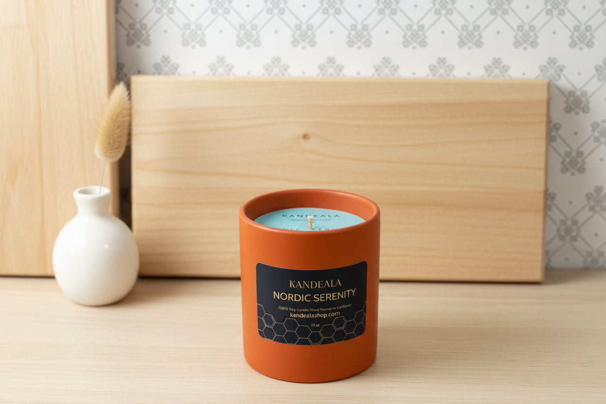 Nordic Serenity Soy Candle – Tranquil Coastal Air & Scandinavian Calm