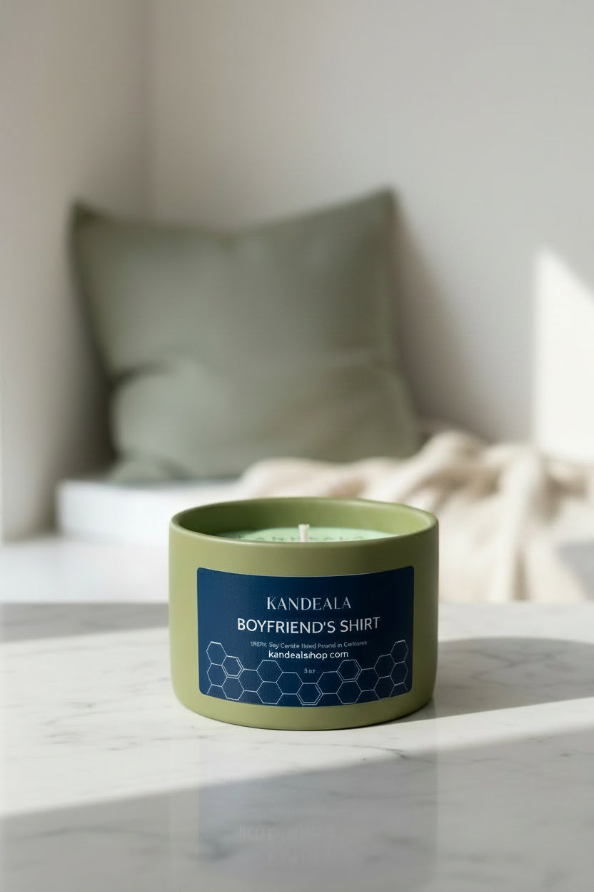 Boyfriend’s Shirt Soy Candle (5 oz) - Soft, Familiar Comfort
