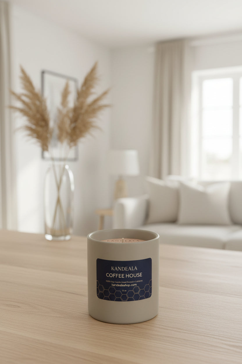 Coffee House Soy Candle (12 oz) - Warm Café Atmosphere