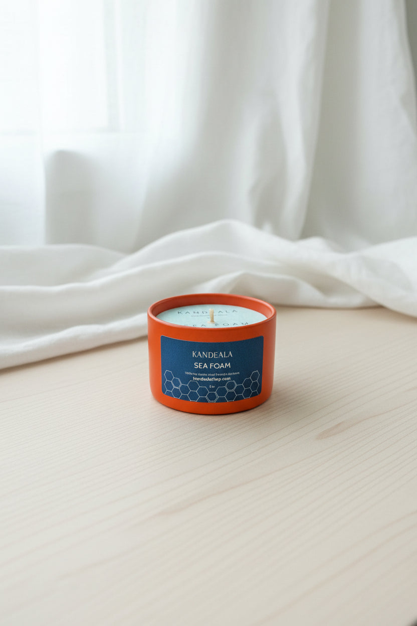 Sea Foam Soy Candle (5 oz) Coastal Sea Salt and Citrus Scent