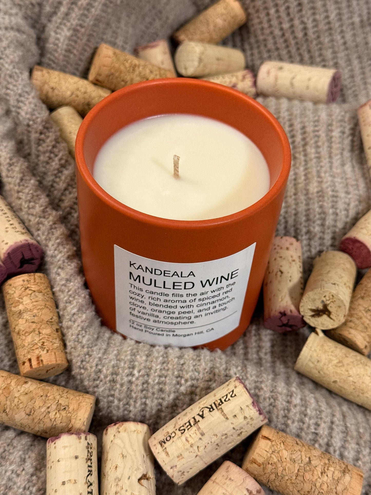 Mulled Wine 12 oz - handcrafted candle, beautiful and reusable ceramic jar, holiday gift, birthday gift, gift for her, gift for him