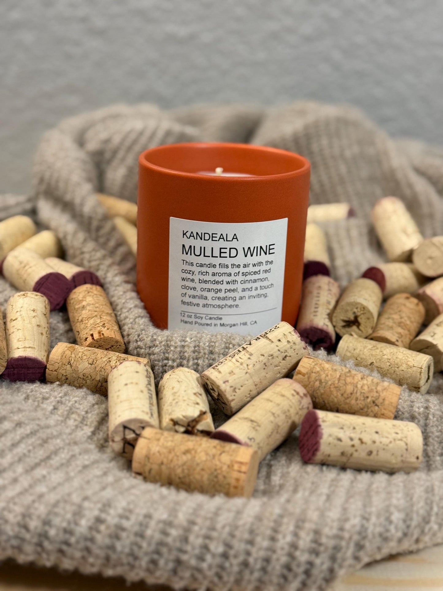 Mulled Wine 12 oz - handcrafted candle, beautiful and reusable ceramic jar, holiday gift, birthday gift, gift for her, gift for him