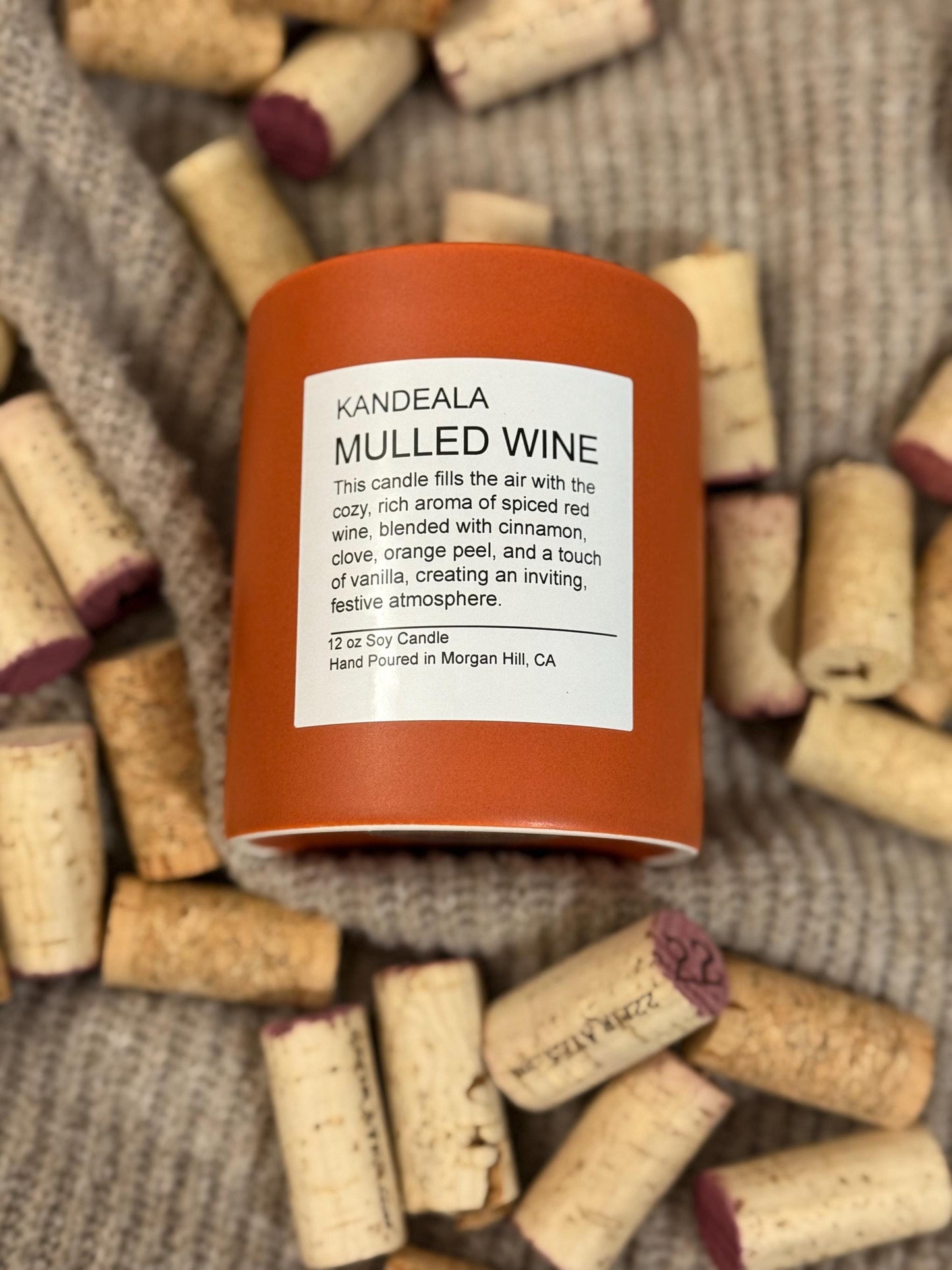 Mulled Wine 12 oz - handcrafted candle, beautiful and reusable ceramic jar, holiday gift, birthday gift, gift for her, gift for him