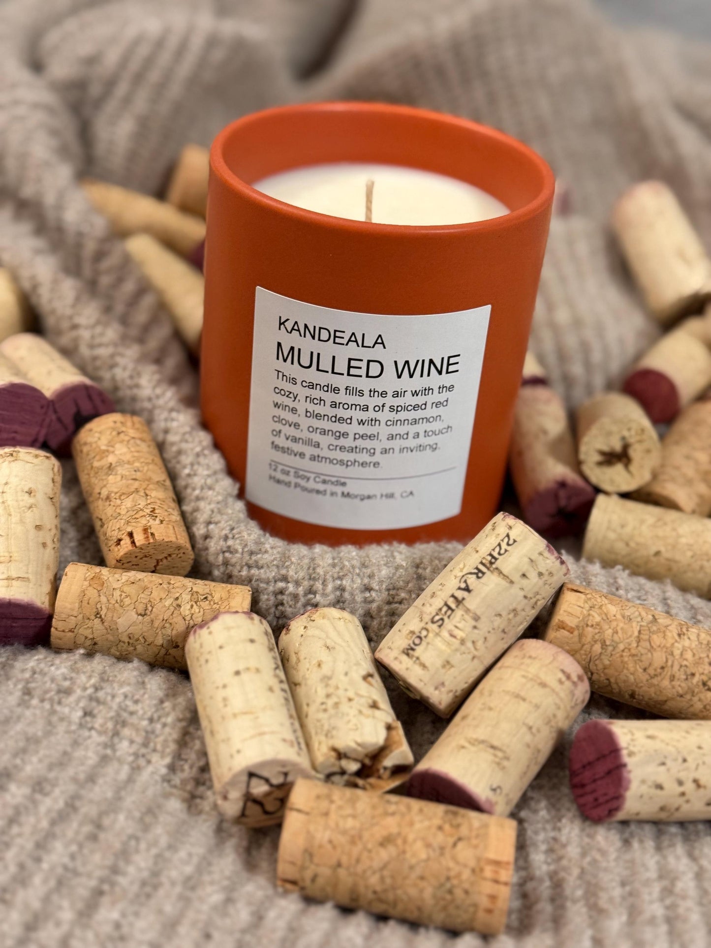 Mulled Wine 12 oz - handcrafted candle, beautiful and reusable ceramic jar, holiday gift, birthday gift, gift for her, gift for him