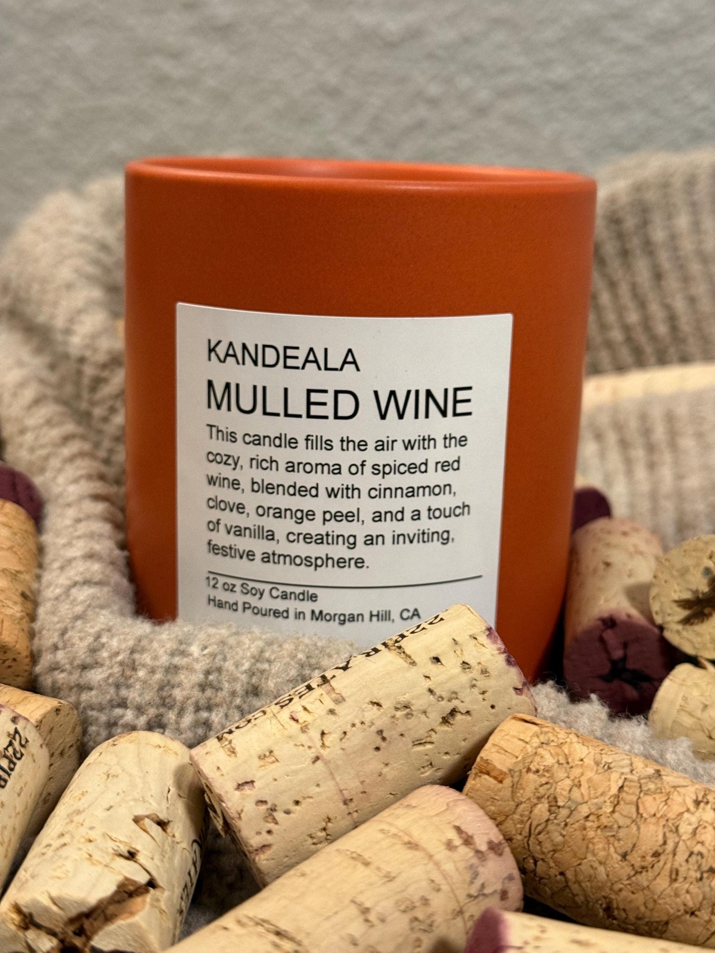 Mulled Wine 12 oz - handcrafted candle, beautiful and reusable ceramic jar, holiday gift, birthday gift, gift for her, gift for him