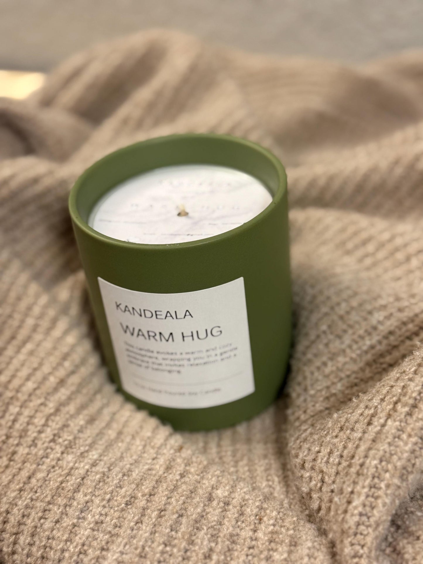Warm Hug 12 oz - white soy candle in a beautiful reusable ceramic jar, gift for her, gift for him, birthday gift
