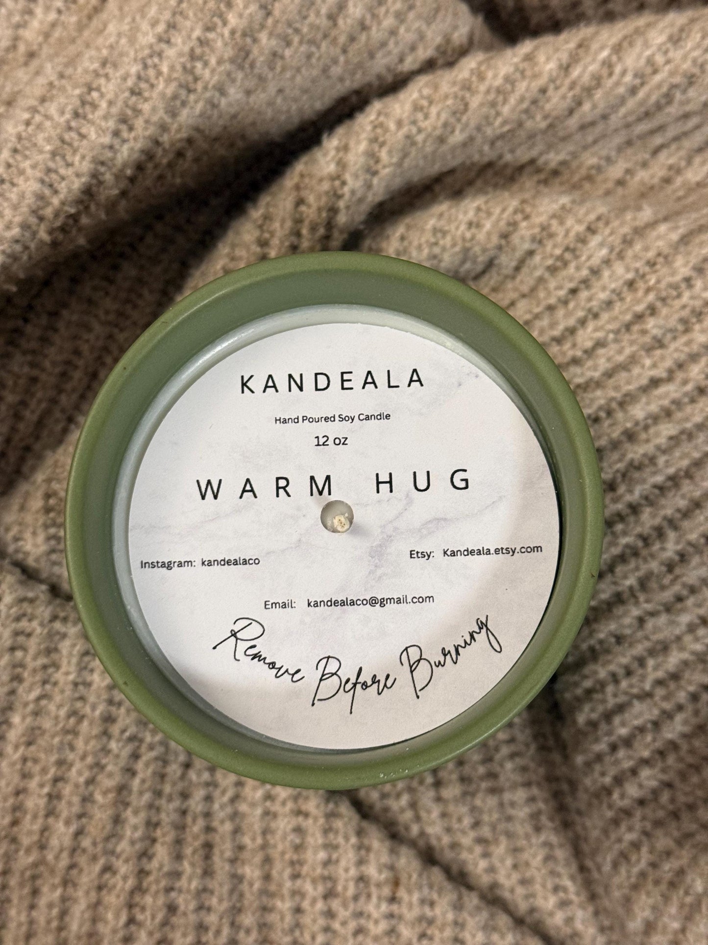 Warm Hug 12 oz - white soy candle in a beautiful reusable ceramic jar, gift for her, gift for him, birthday gift