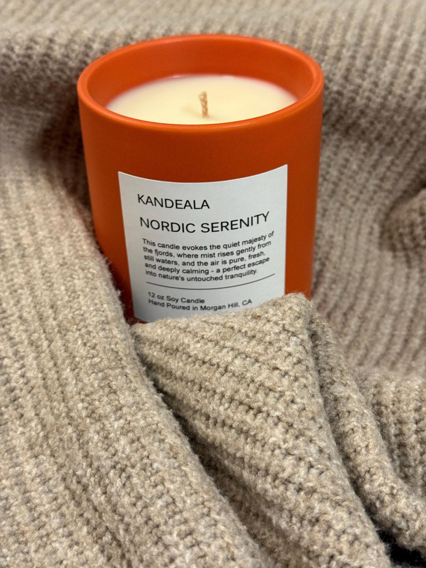 Nordic Serenity 12 oz - white soy candle, reusable ceramic jar, gift for her, gift for him, holiday gift, clean scent, birthday gift