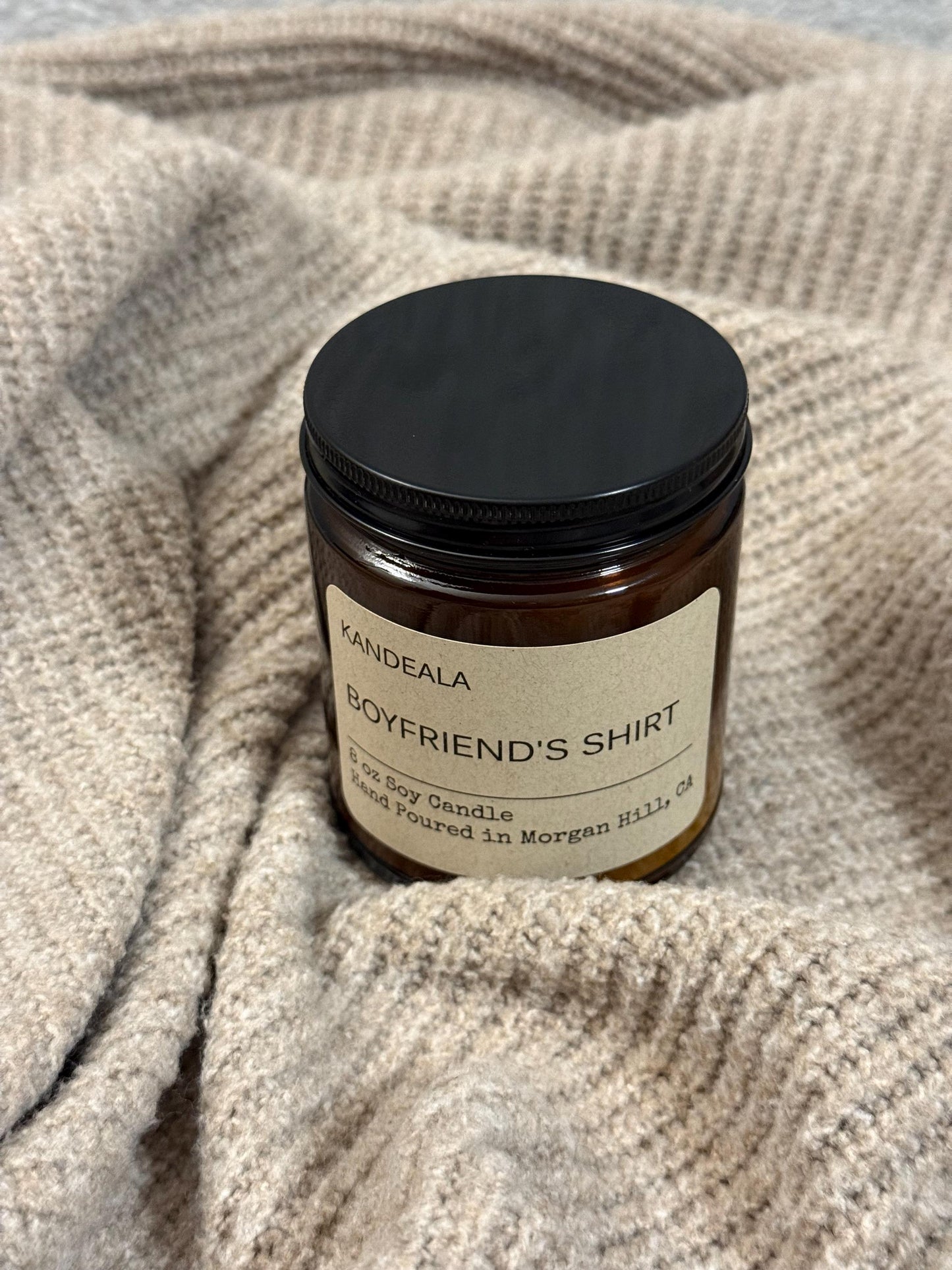 Boyfriend's Shirt - 8 oz Hand Poured Soy Candle - gift for him, gift for her, birthday gift, cologne scent