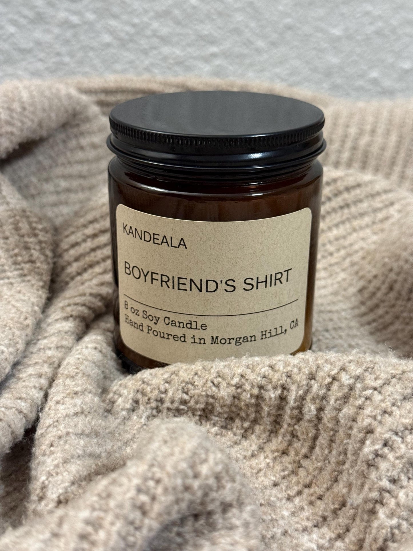 Boyfriend's Shirt - 8 oz Hand Poured Soy Candle - gift for him, gift for her, birthday gift, cologne scent