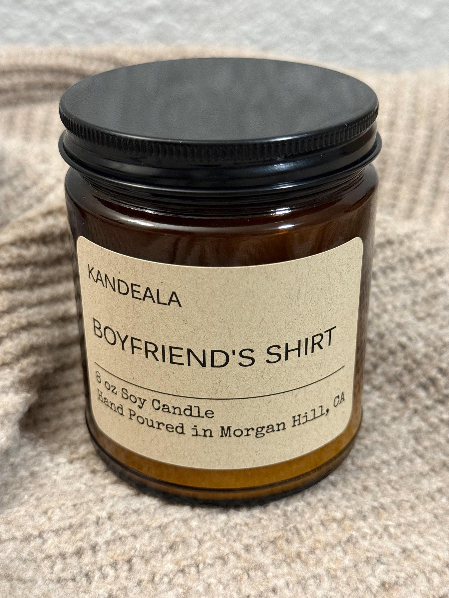 Boyfriend's Shirt - 8 oz Hand Poured Soy Candle - gift for him, gift for her, birthday gift, cologne scent