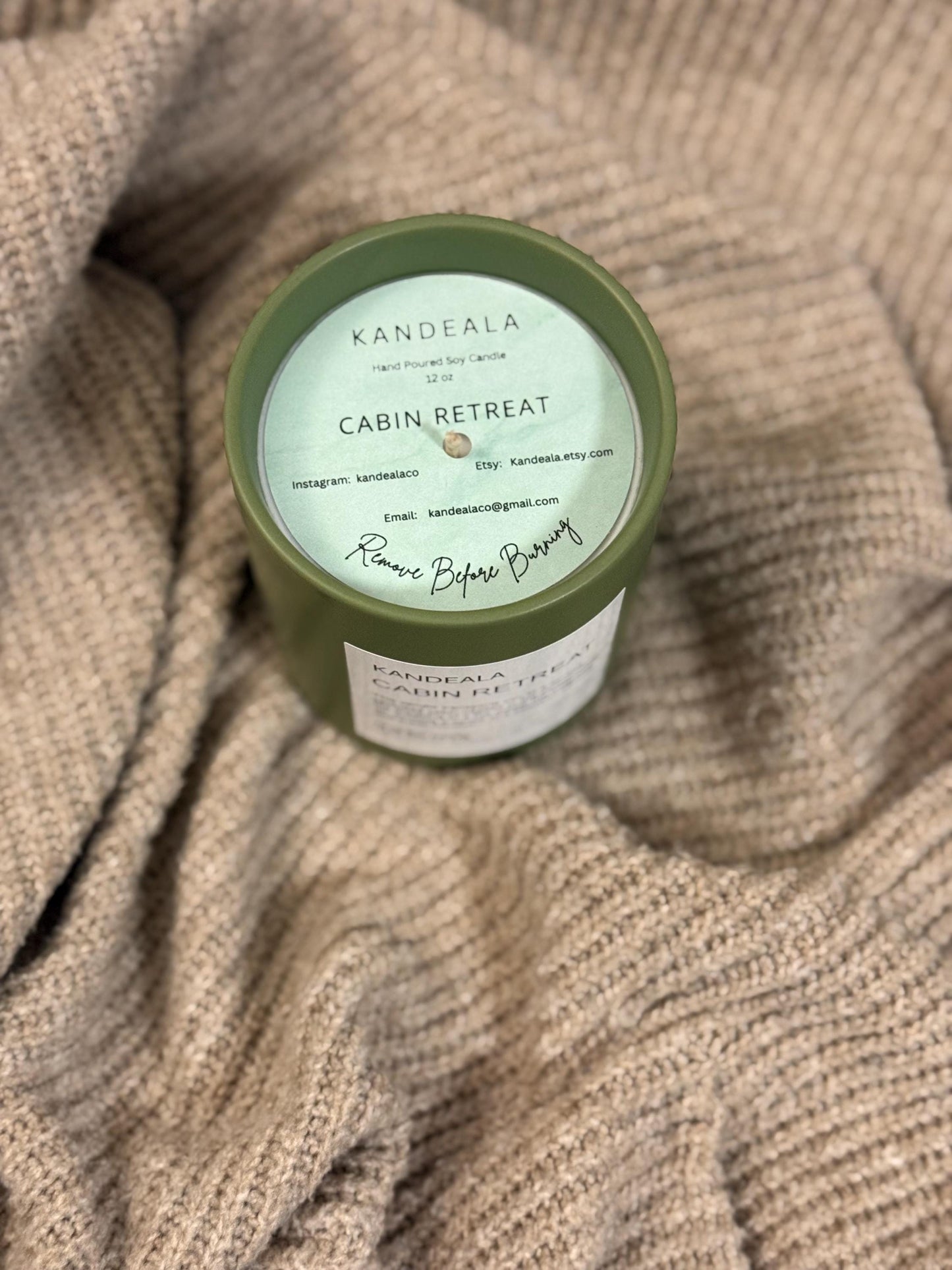 Cabin Retreat 12 oz - hand poured soy candle, gift for him, gift for her, birthday gift, beautiful and reusable ceramic jar,