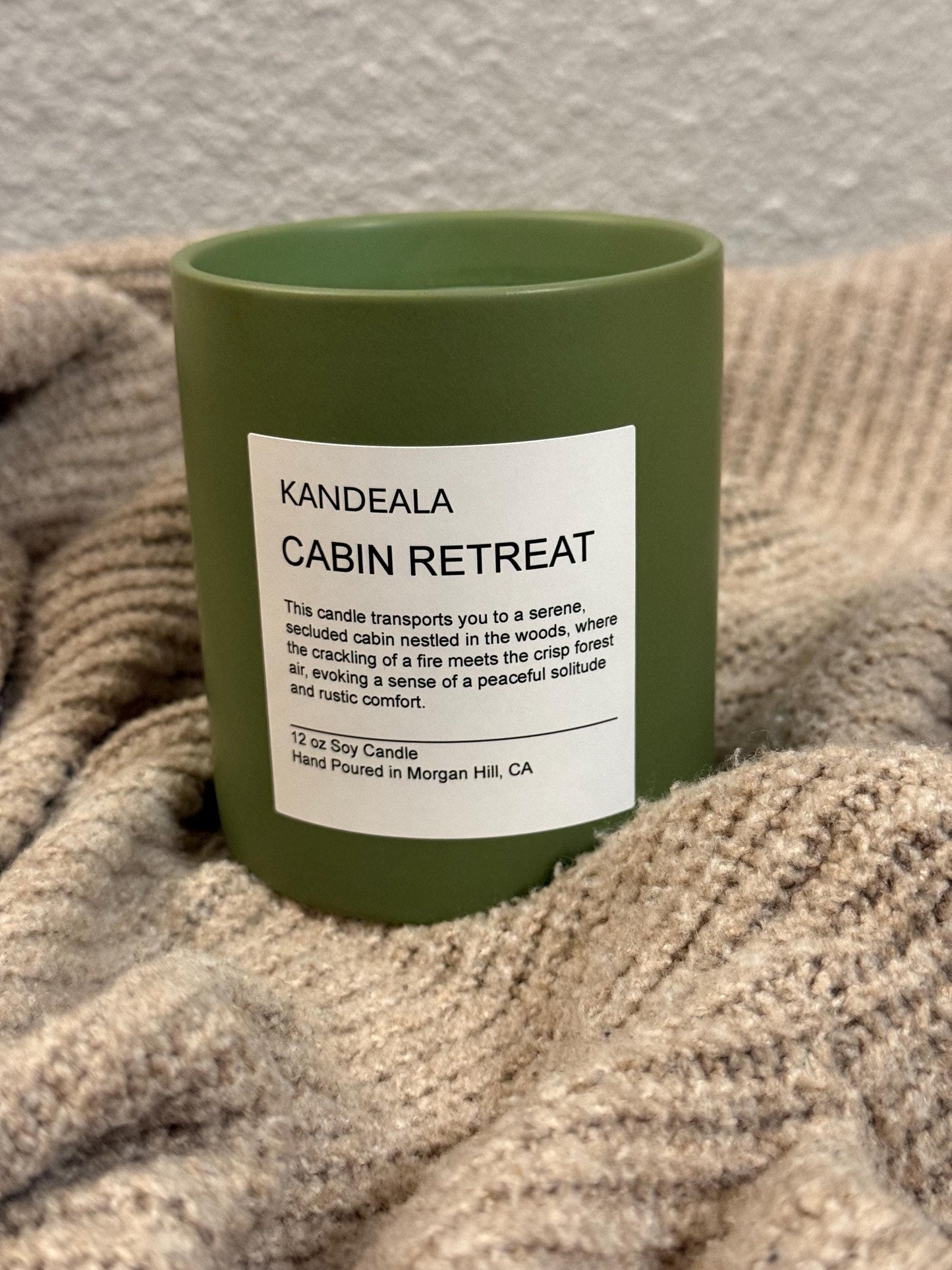 Cabin Retreat 12 oz - hand poured soy candle, gift for him, gift for her, birthday gift, beautiful and reusable ceramic jar,