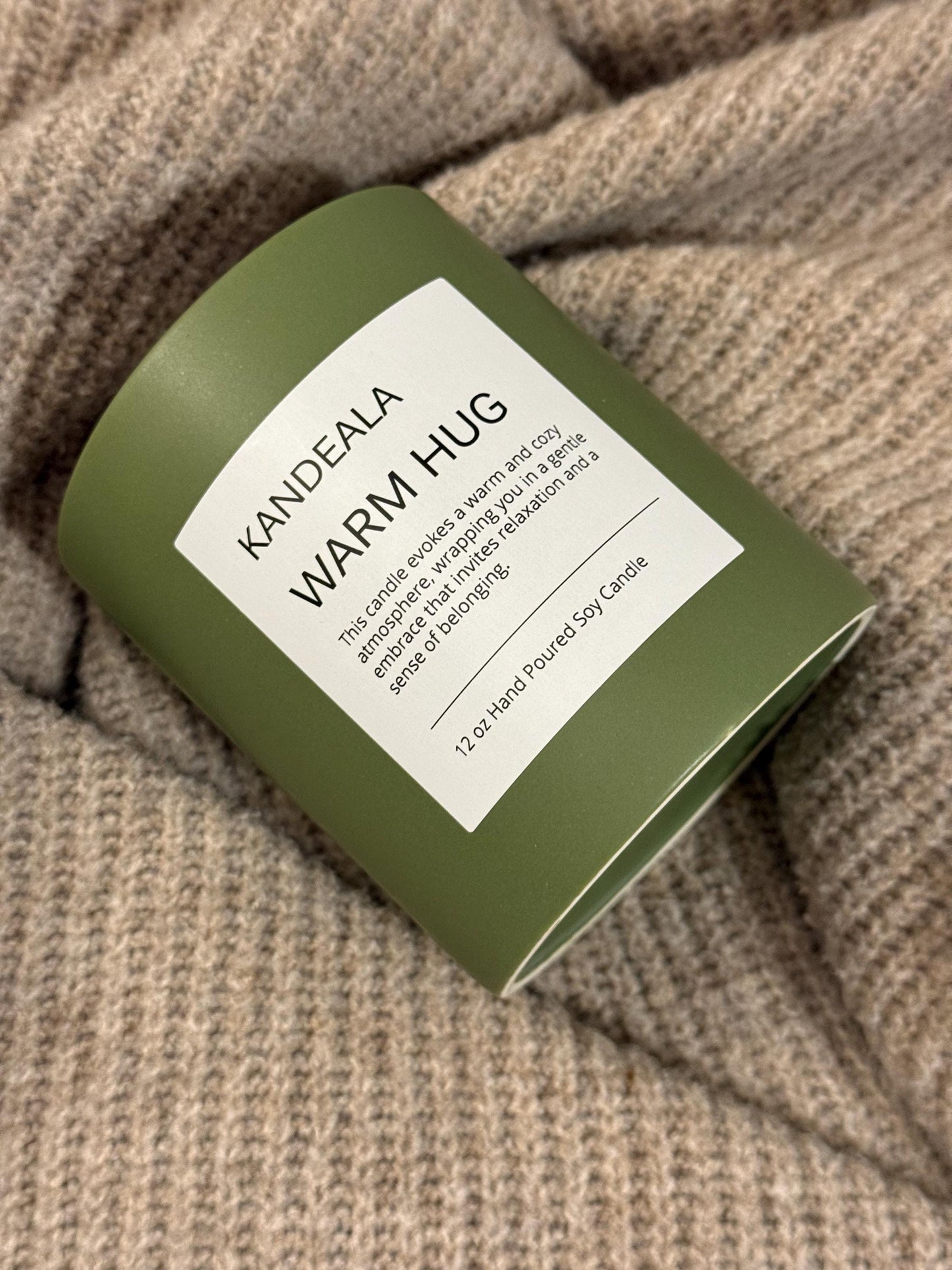 Warm Hug 12 oz - white soy candle in a beautiful reusable ceramic jar, gift for her, gift for him, birthday gift