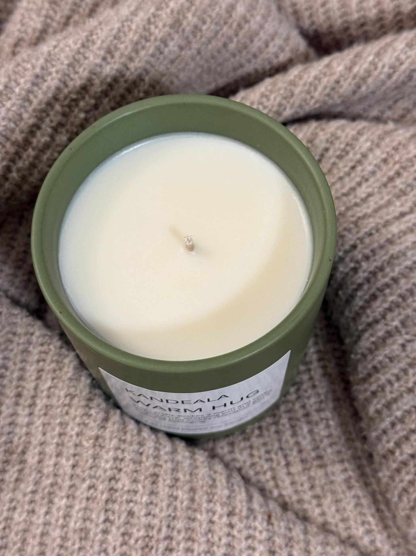 Warm Hug 12 oz - white soy candle in a beautiful reusable ceramic jar, gift for her, gift for him, birthday gift