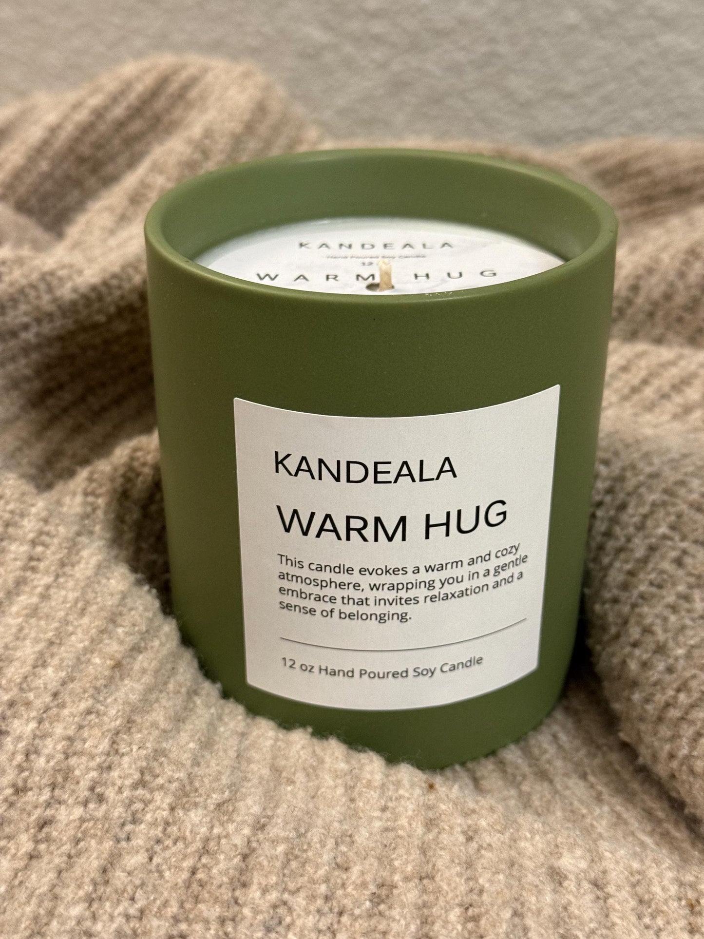 Warm Hug 12 oz - white soy candle in a beautiful reusable ceramic jar, gift for her, gift for him, birthday gift