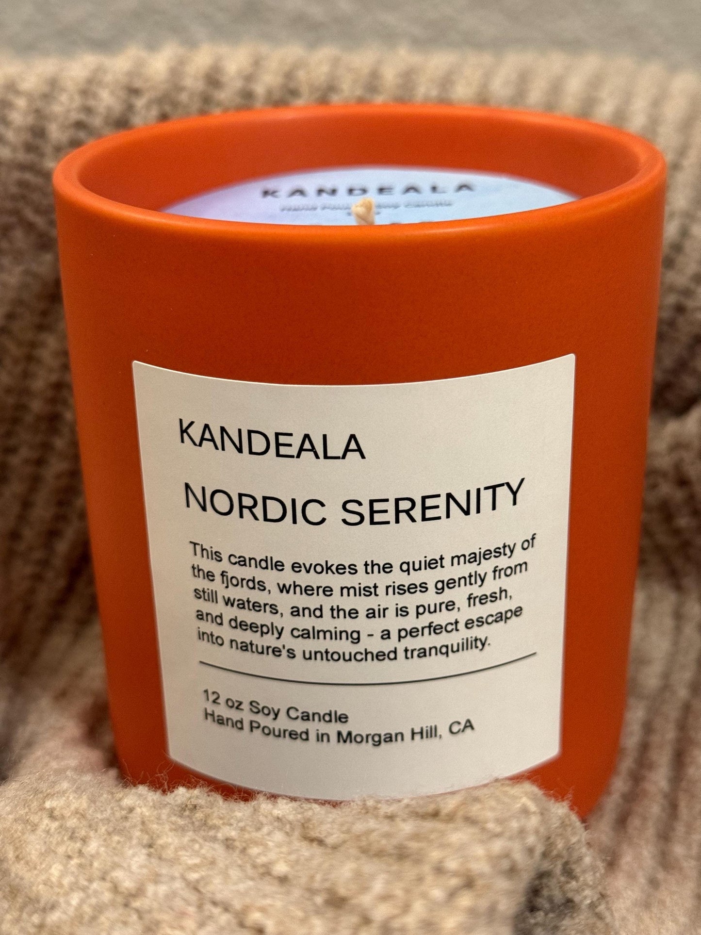 Nordic Serenity 12 oz - white soy candle, reusable ceramic jar, gift for her, gift for him, holiday gift, clean scent, birthday gift