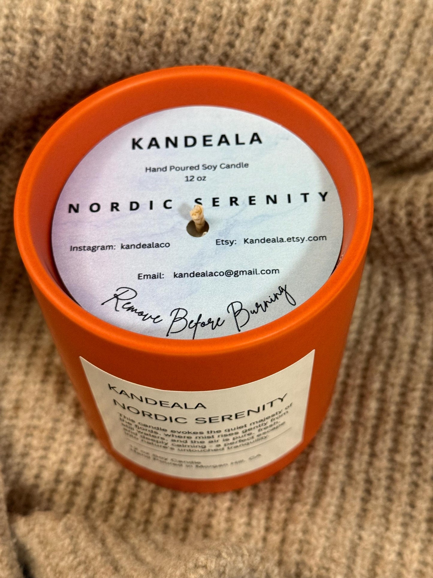 Nordic Serenity 12 oz - white soy candle, reusable ceramic jar, gift for her, gift for him, holiday gift, clean scent, birthday gift