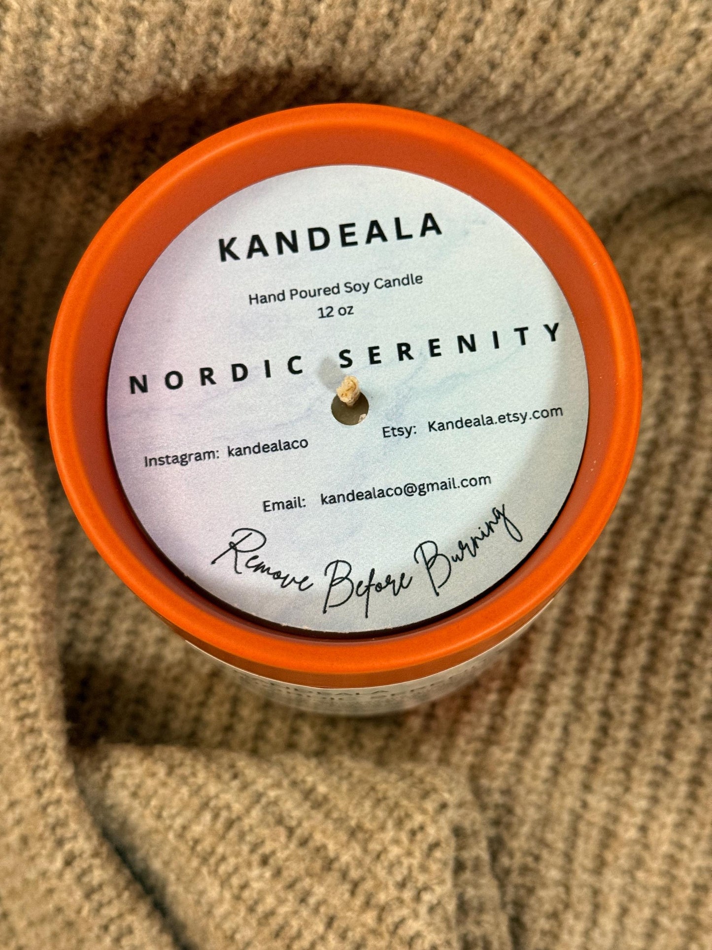 Nordic Serenity 12 oz - white soy candle, reusable ceramic jar, gift for her, gift for him, holiday gift, clean scent, birthday gift