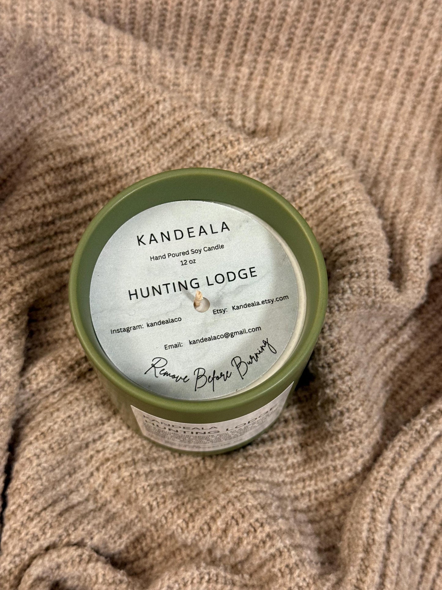 Hunting Lodge 12 oz - hand poured soy candle, cologne scent, beautiful and reusable ceramic jar, gift for him, gift for her, birthday gift