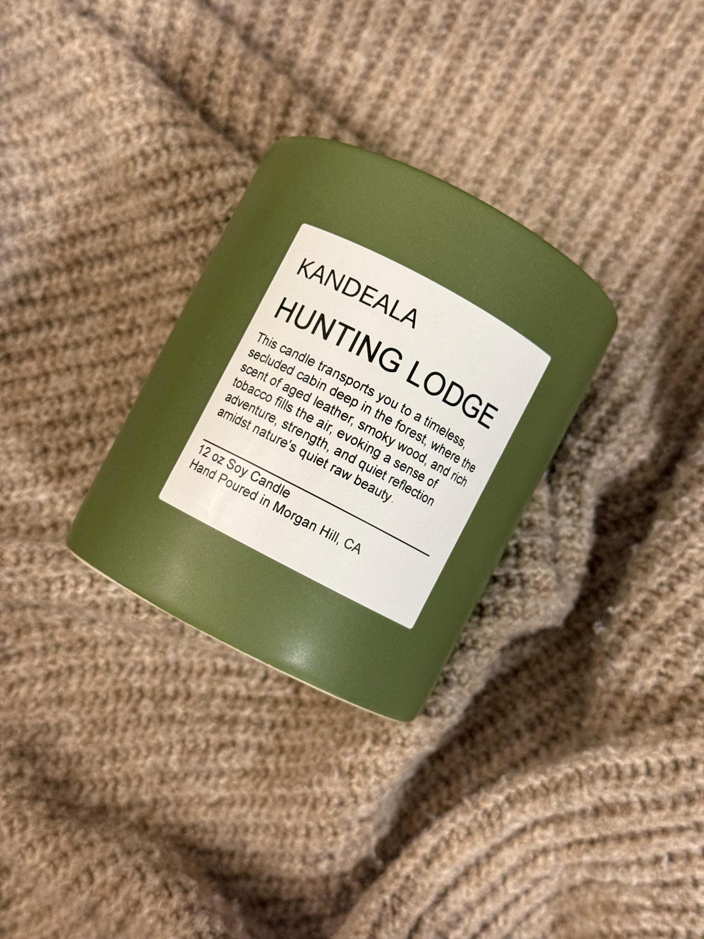 Hunting Lodge 12 oz - hand poured soy candle, cologne scent, beautiful and reusable ceramic jar, gift for him, gift for her, birthday gift