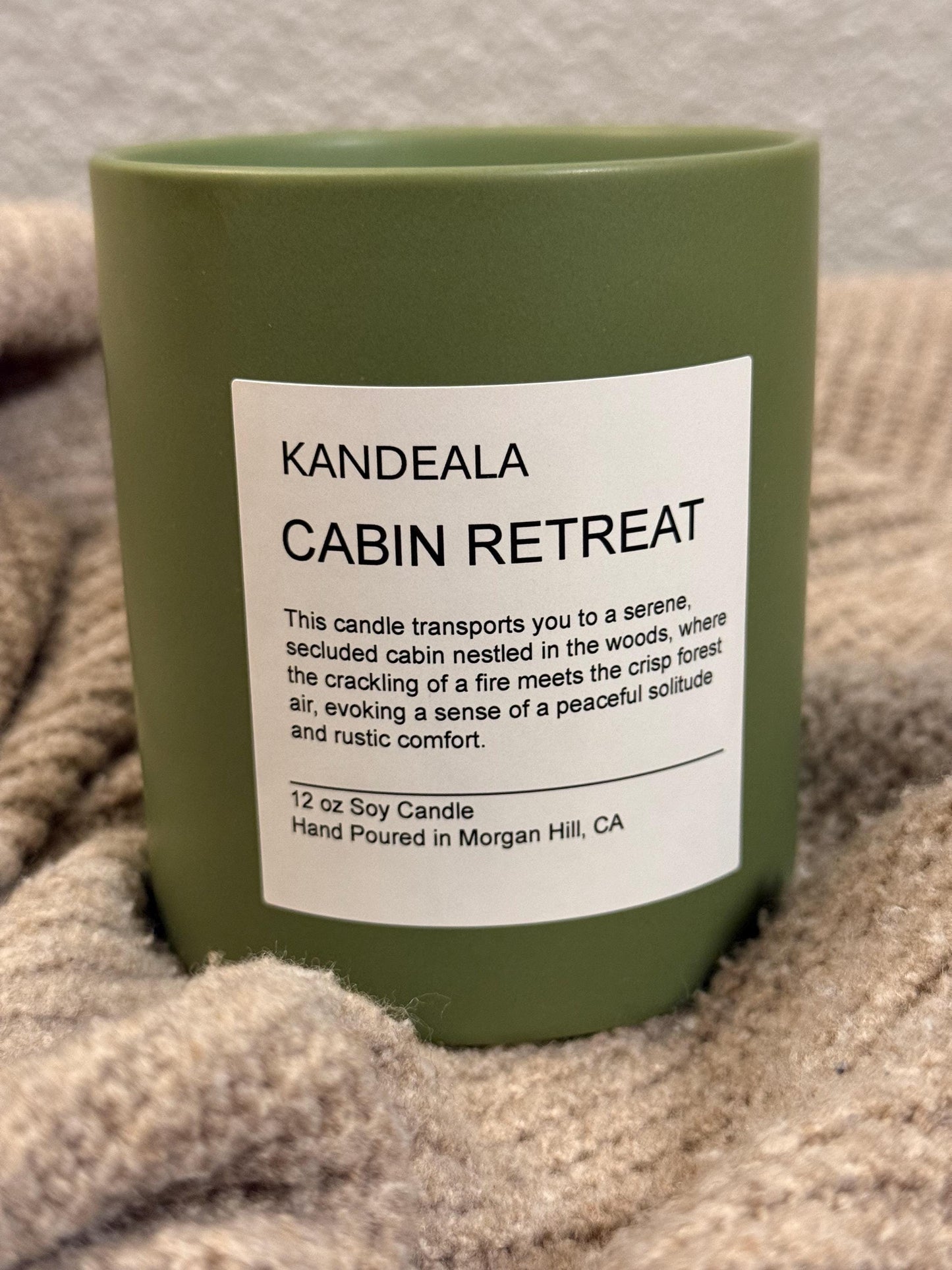 Cabin Retreat 12 oz - hand poured soy candle, gift for him, gift for her, birthday gift, beautiful and reusable ceramic jar,