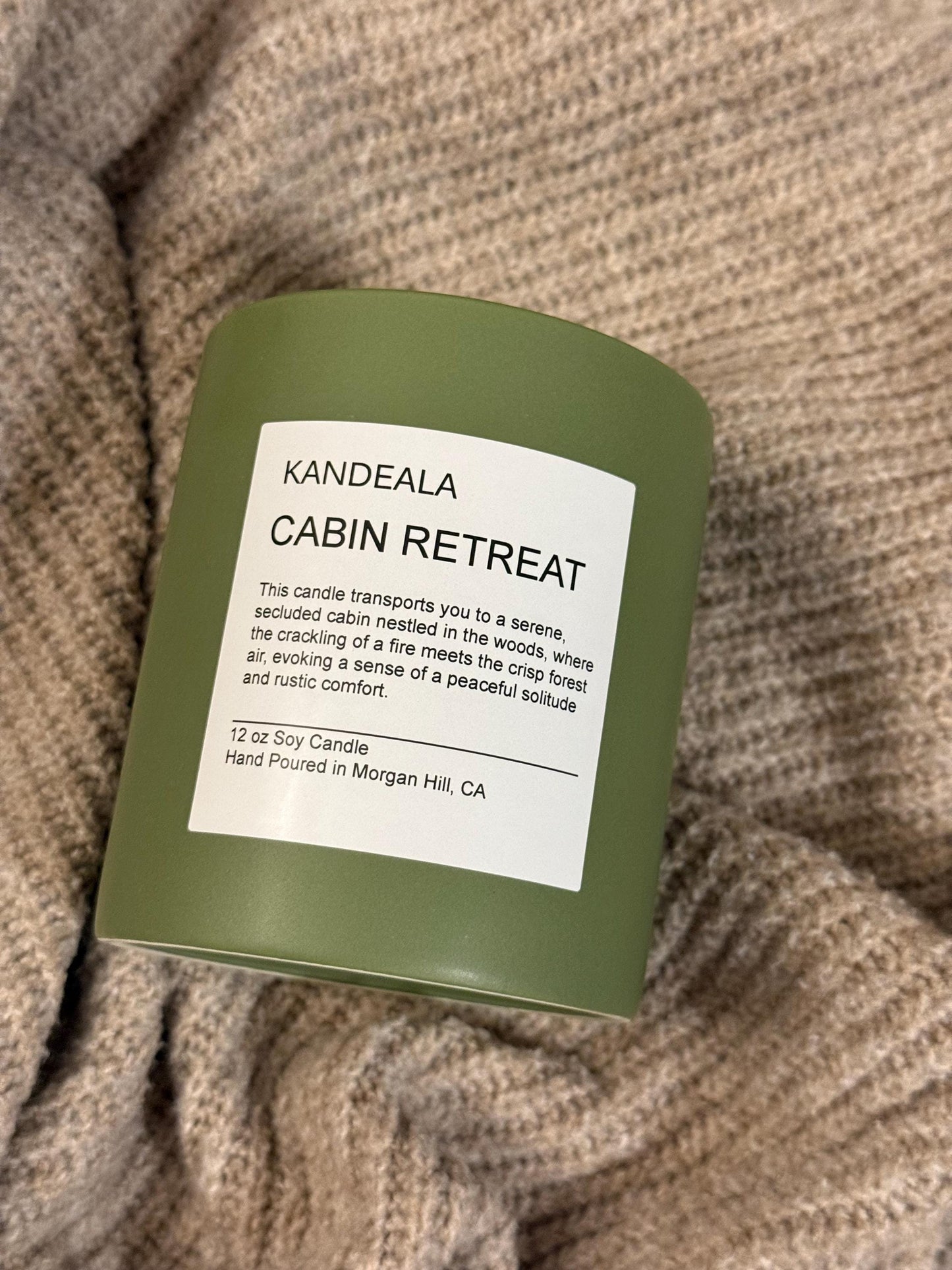 Cabin Retreat 12 oz - hand poured soy candle, gift for him, gift for her, birthday gift, beautiful and reusable ceramic jar,
