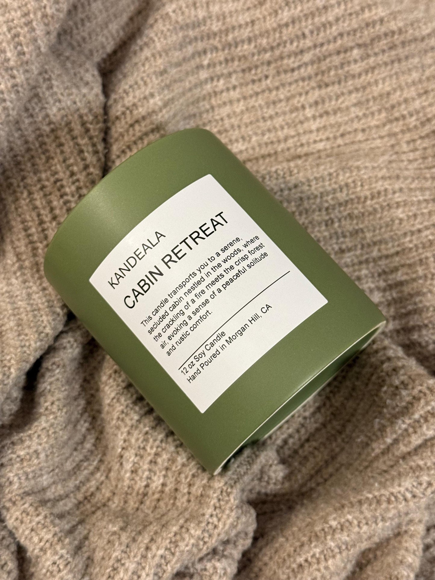 Cabin Retreat 12 oz - hand poured soy candle, gift for him, gift for her, birthday gift, beautiful and reusable ceramic jar,