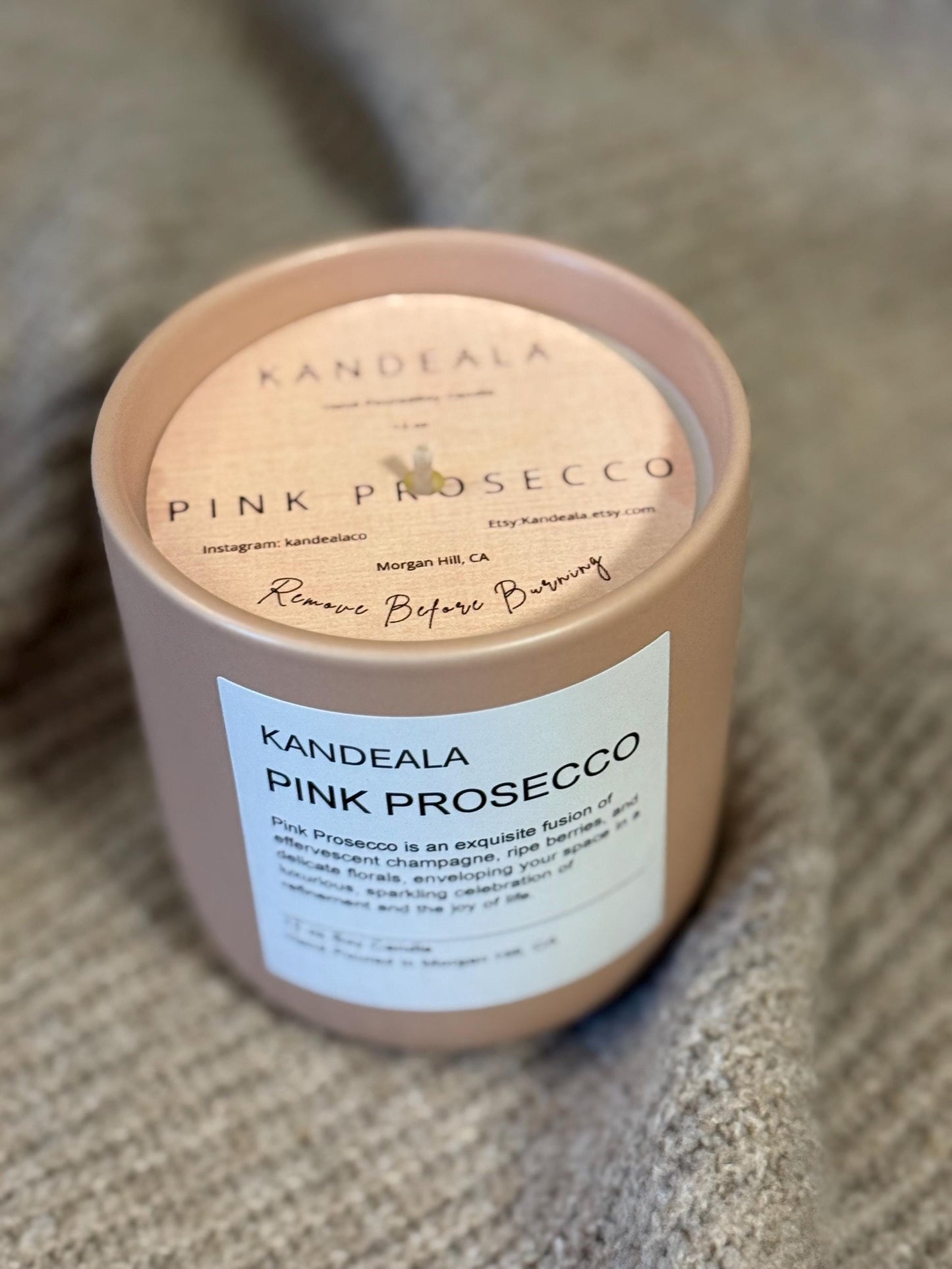 Pink Prosecco scented candle