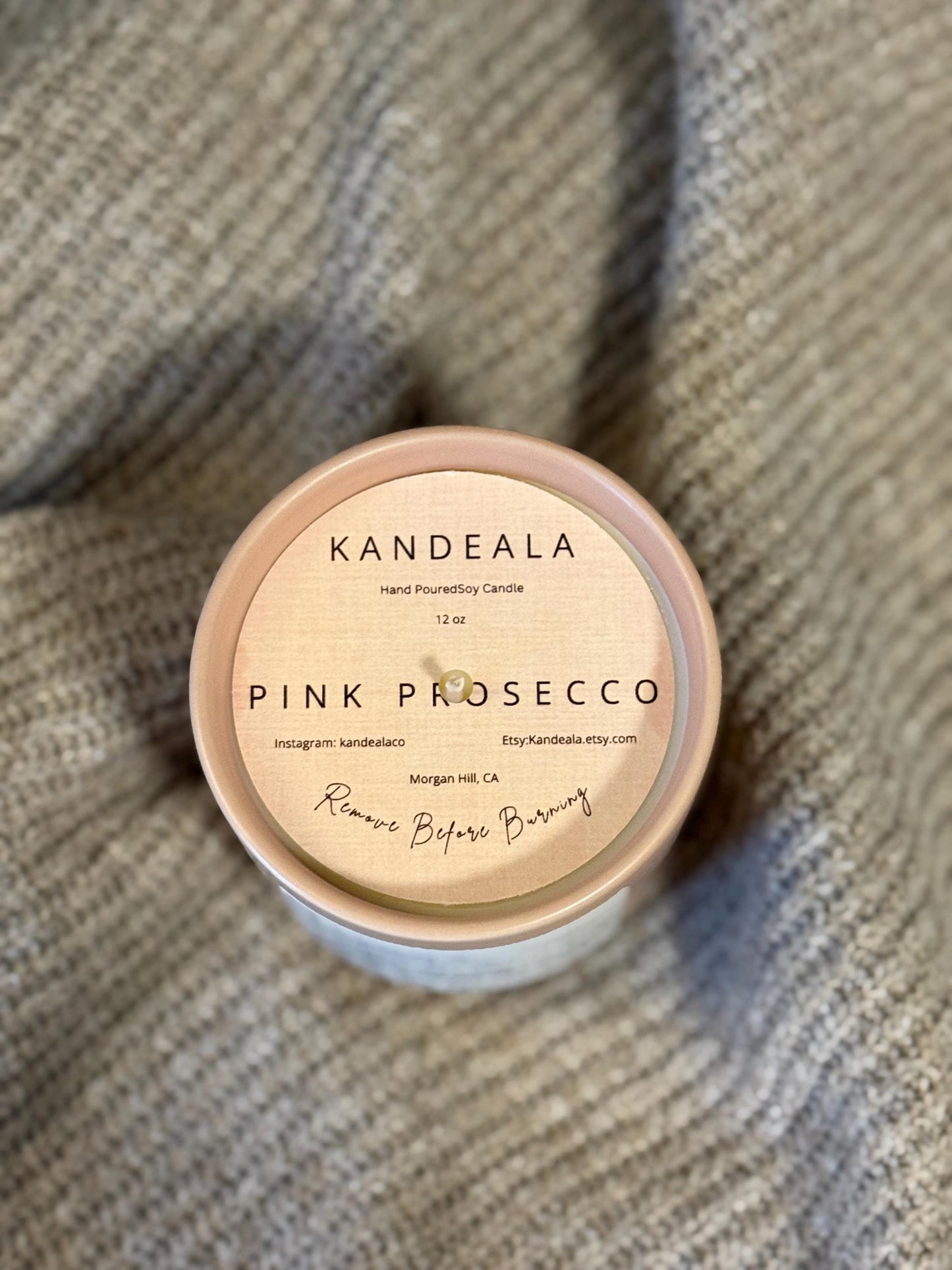 Pink Prosecco scented candle