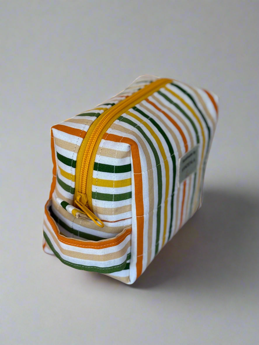 Mini Handmade Makeup Bag - Colorful Stripes
