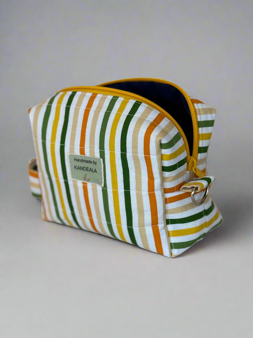 Mini Handmade Makeup Bag - Colorful Stripes