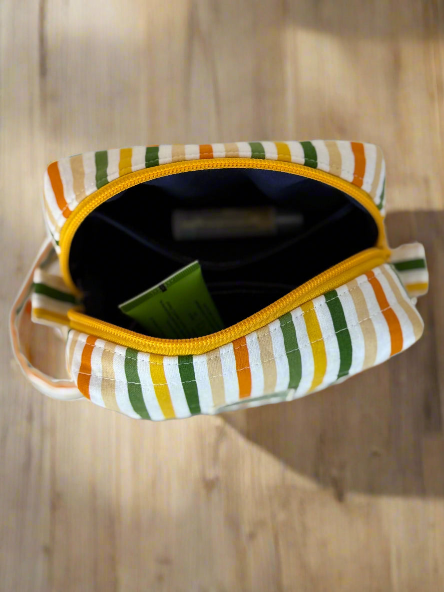 Mini Handmade Makeup Bag - Colorful Stripes