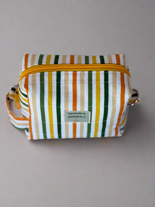 Mini Handmade Makeup Bag - Colorful Stripes