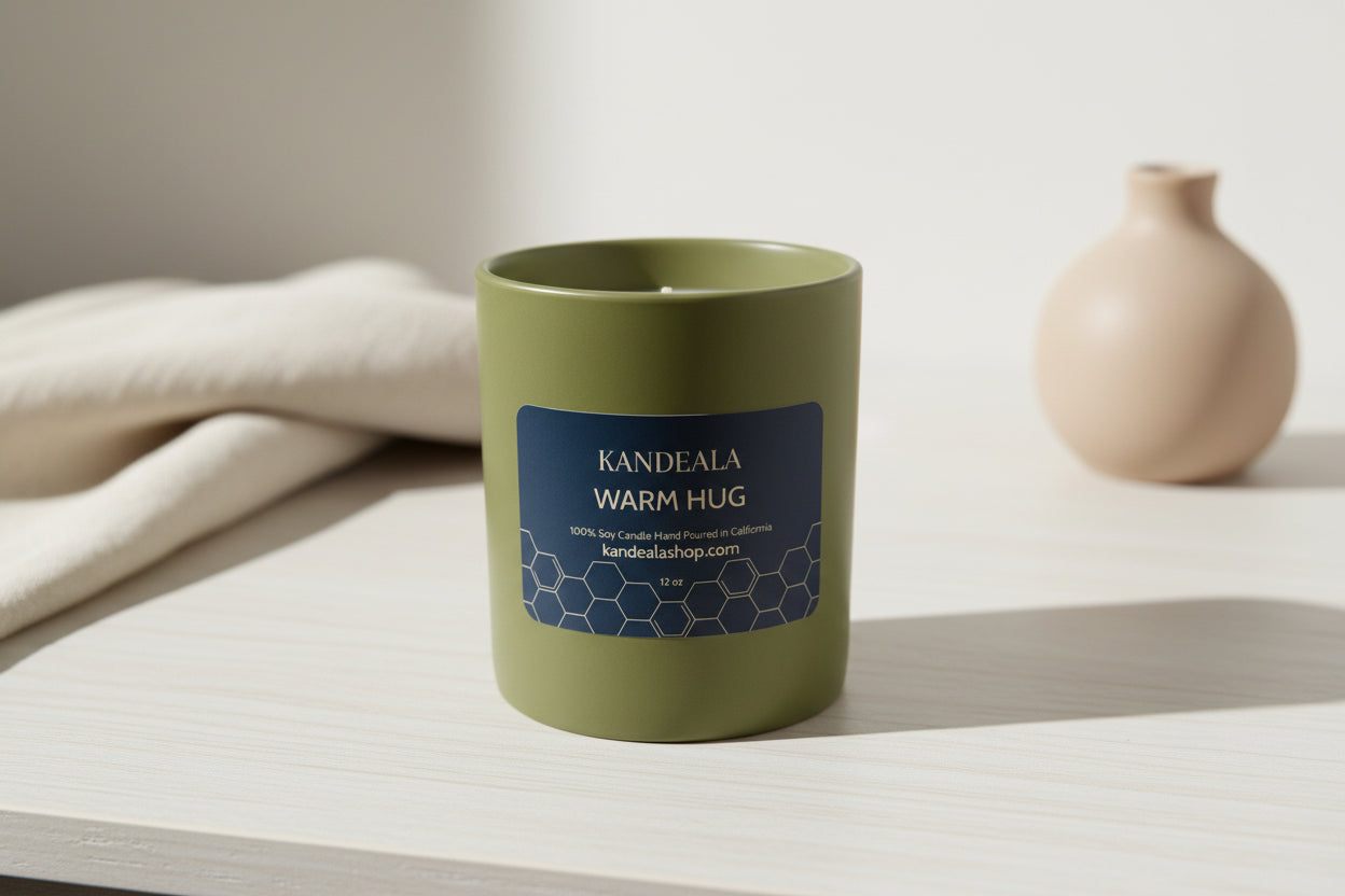 Warm Hug Soy Candle - Cozy Comfort & Calming Atmosphere