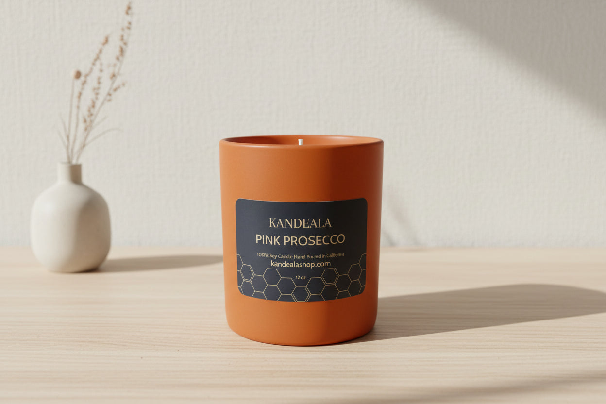 Pink Prosecco Soy Candle - Elegant Sparkling Citrus Scent
