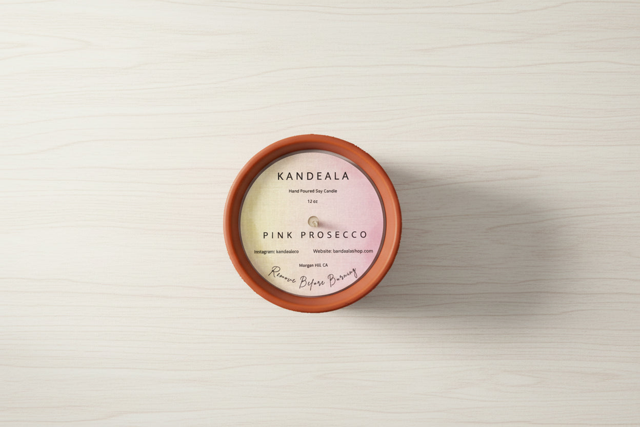 Pink Prosecco Soy Candle - Elegant Sparkling Citrus Scent