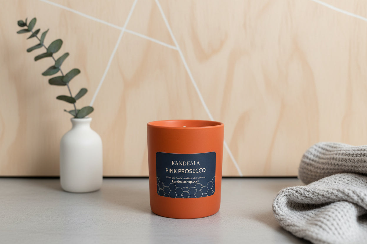 Pink Prosecco Soy Candle - Elegant Sparkling Citrus Scent
