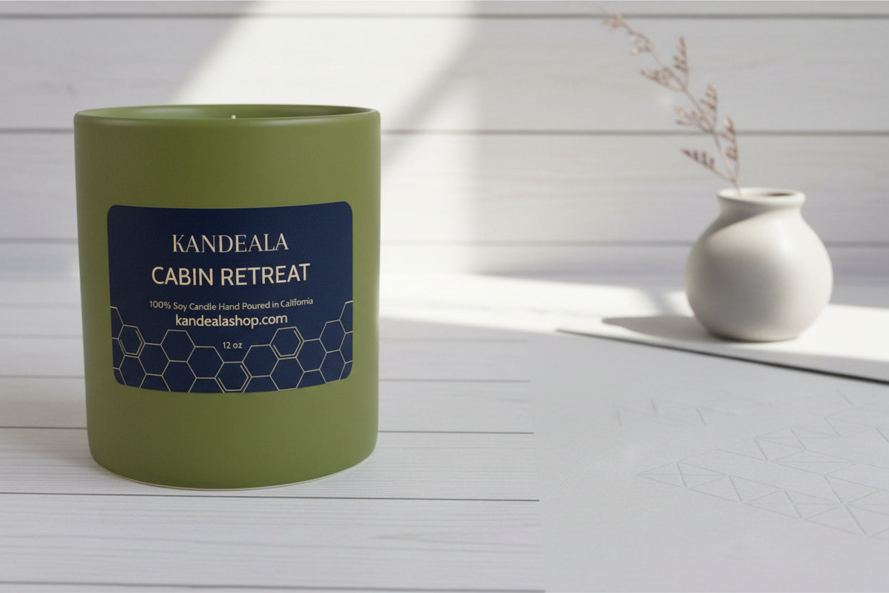 Cabin Retreat Soy Candle (12 oz) - Cozy Woodland Escape