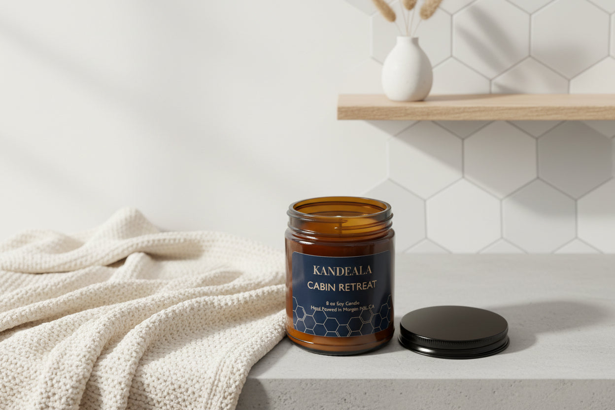 Cabin Retreat Soy Candle (8 oz) Cozy Woodland Escape