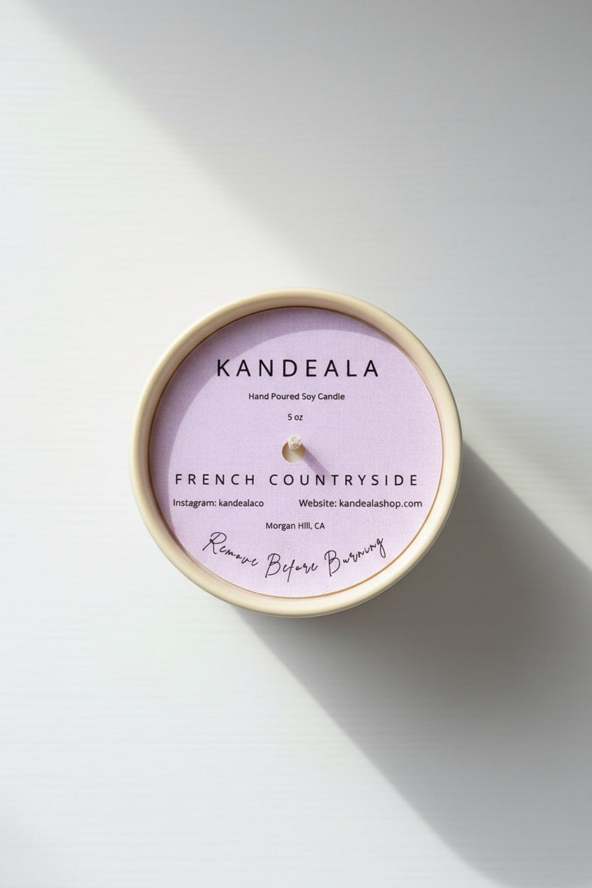French Countryside Soy Candle (5 oz) - Calming Lavender & Soft Vanilla Scent