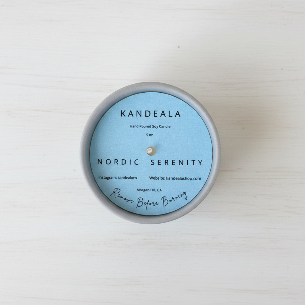 Nordic Serenity Soy Candle (5 oz) - Tranquil Coastal Air & Scandinavian Calm