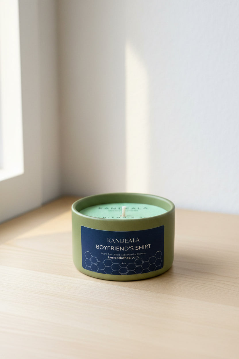 Boyfriend’s Shirt Soy Candle (5 oz) - Soft, Familiar Comfort