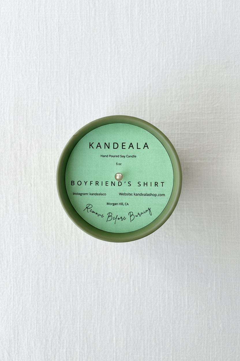 Boyfriend’s Shirt Soy Candle (5 oz) - Soft, Familiar Comfort