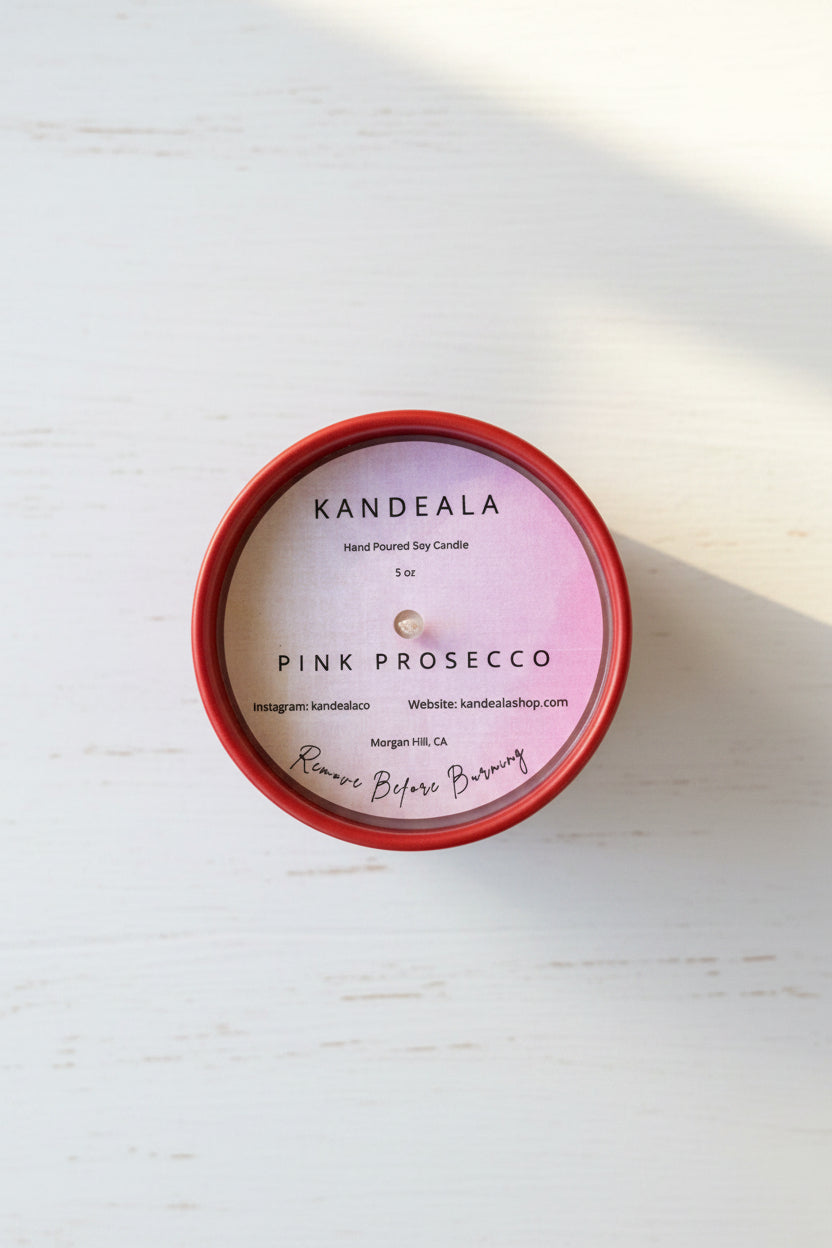 Pink Prosecco Soy Candle (5 oz) - Elegant Sparkling Citrus Scent