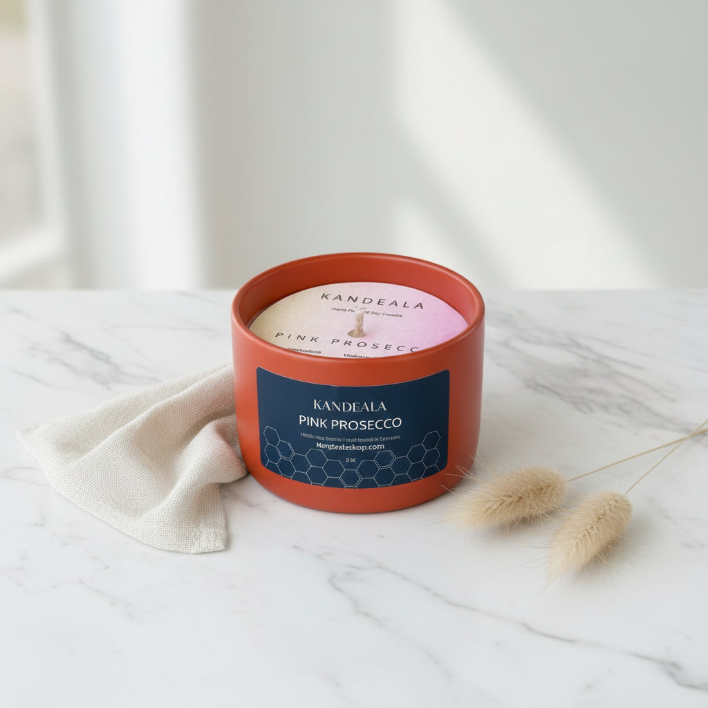 Pink Prosecco Soy Candle (5 oz) - Elegant Sparkling Citrus Scent