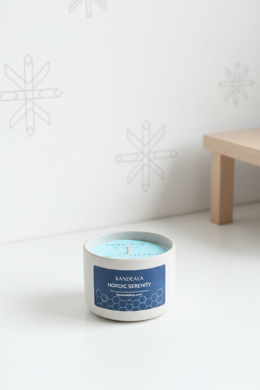 Nordic Serenity Soy Candle (5 oz) - Tranquil Coastal Air & Scandinavian Calm