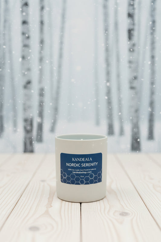 Nordic Serenity Soy Candle (12 oz) – Tranquil Coastal Air & Scandinavian Calm