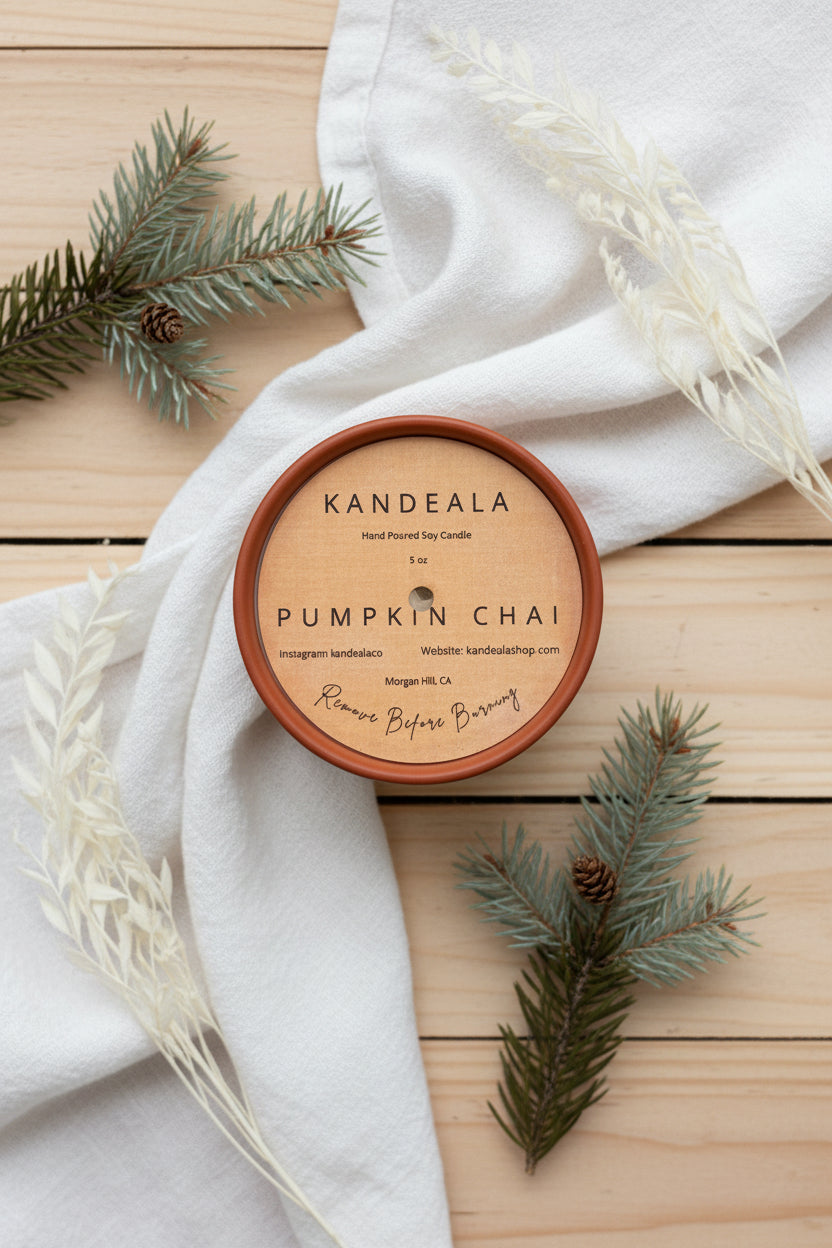 Pumpkin Chai Soy Candle (5 oz) – Warm Autumn Comfort & Cozy Home Vibes